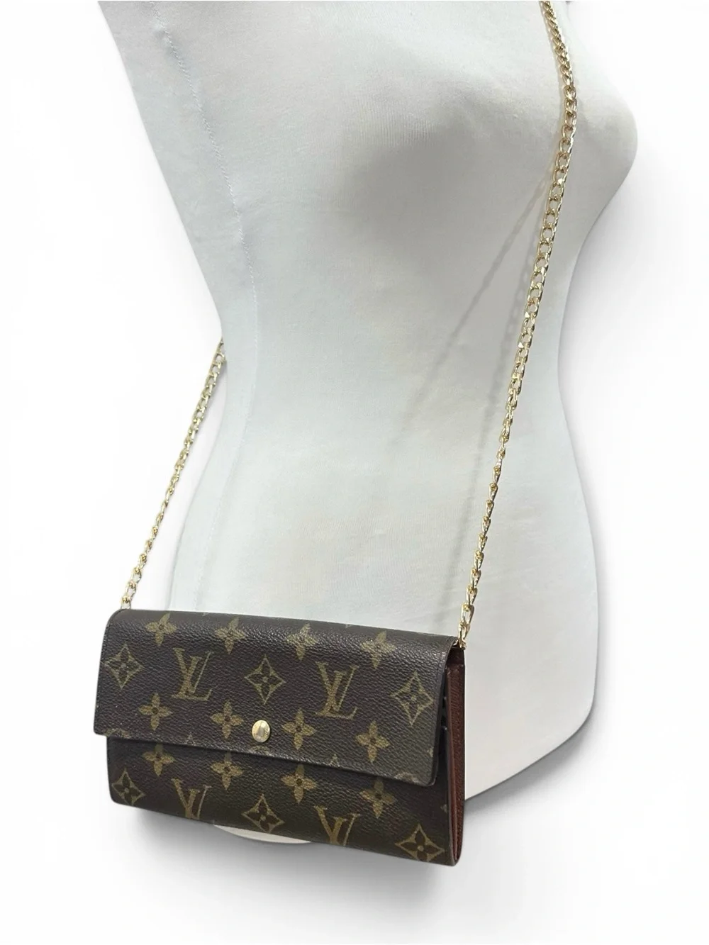 Louis Vuitton Sarah Monogram Leather Long 2007 Wallet on Chain